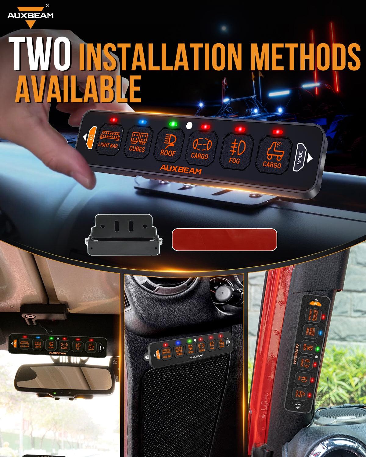 AS Series 4/6/8 Gang RGB Slim Switch Panel with APP&Remote Control, Toggle/ Momentary/ Pulsed Mode Supported(One-Sided Outlet)