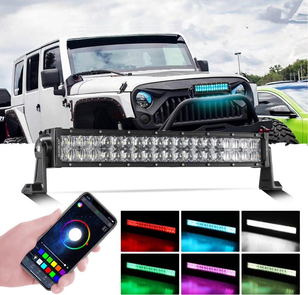 22-42 INCH V-PRO SERIES STRAIGHT RGBW COLOR CHANGING OFF ROAD LED LIGHT BAR