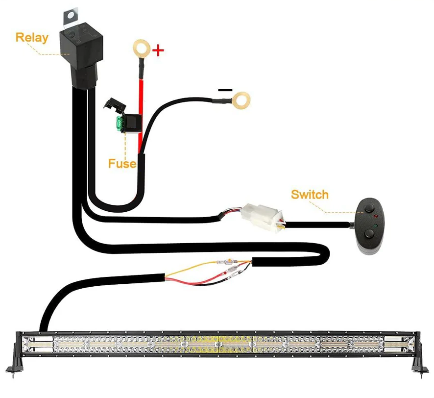 6 MODES SERIES 42-52 INCH WHITE&AMBER CURVED OFF ROAD LED LIGHT BAR