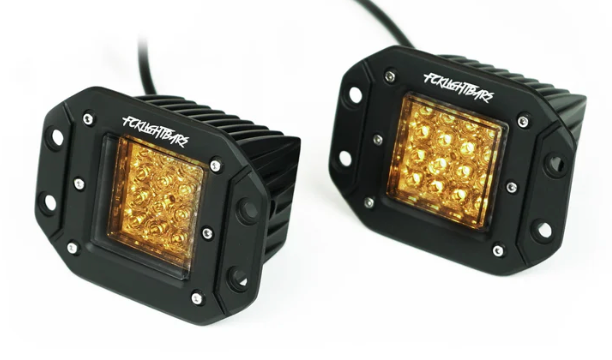 FCKLightBars Dual Purpose Chase FLUSHMOUNTS AMBER/WHITE [SOLD AS PAIR]