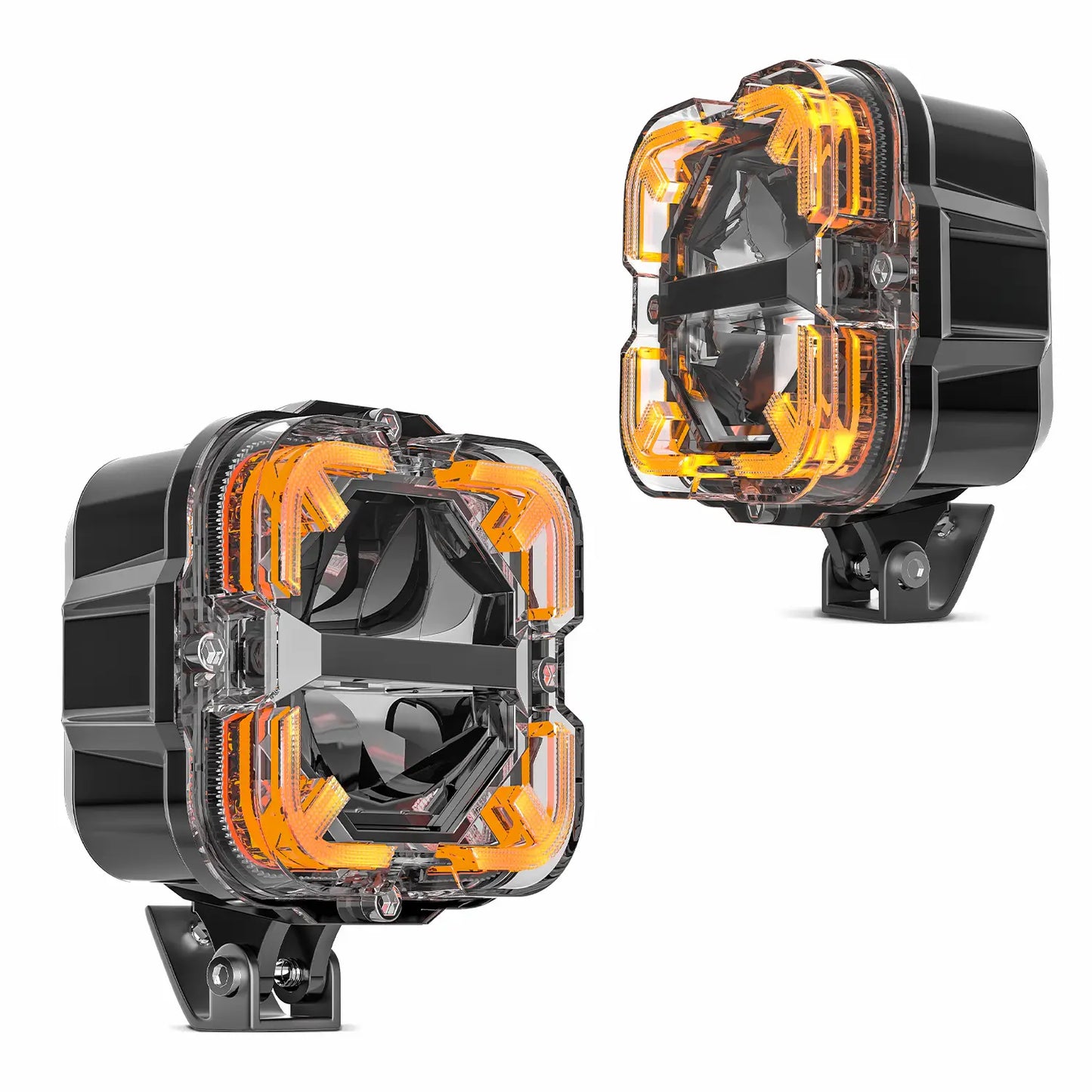 LOYO 4 Inch 90W LED Driving Lights with Amber DRL